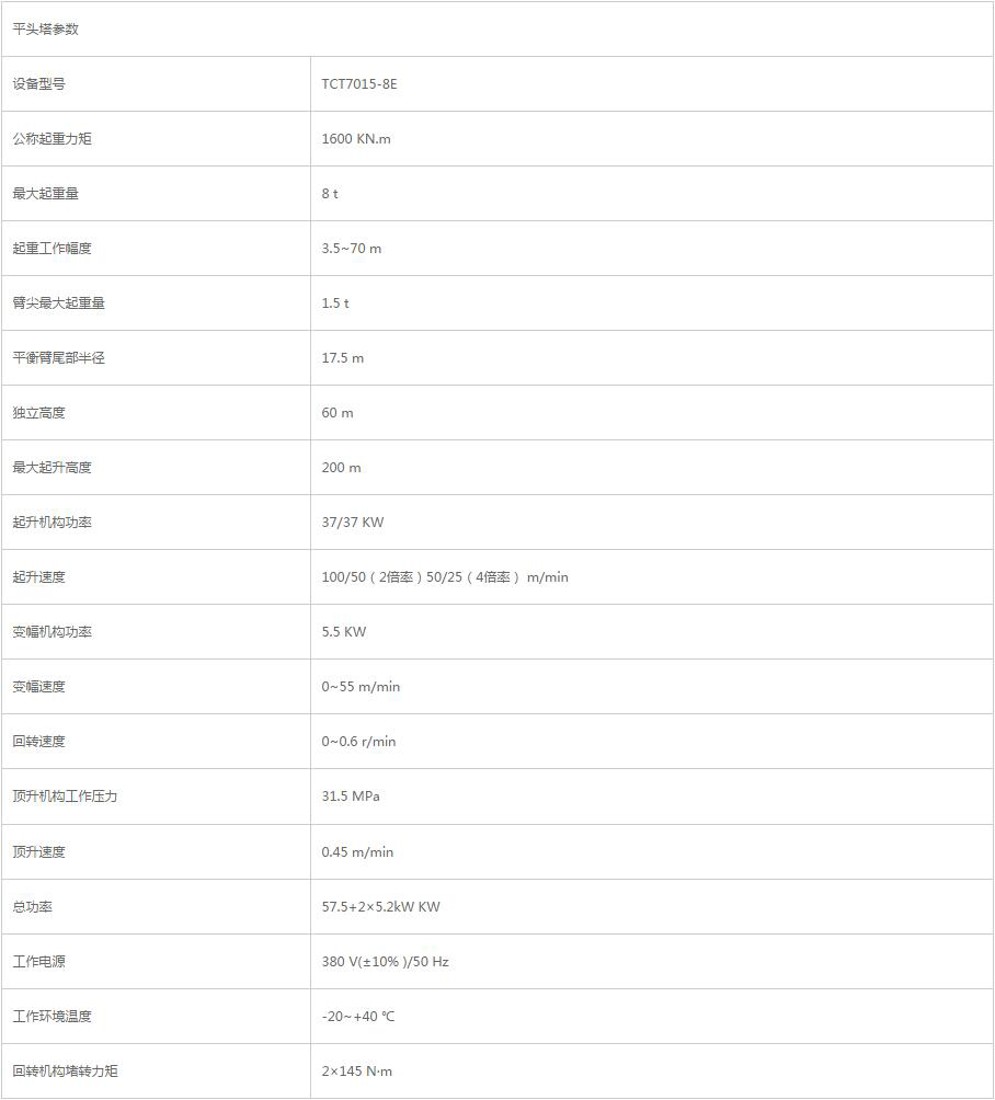 tct7015-8e平头塔机