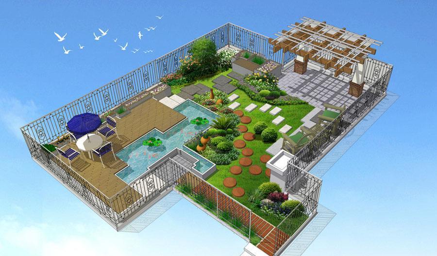 屋面种植,屋顶花园系统