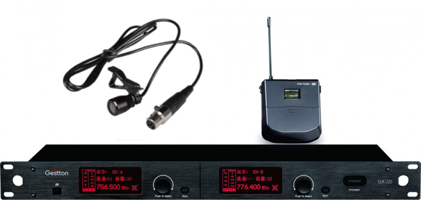 广州专业演出U段一拖二领夹式无线话筒