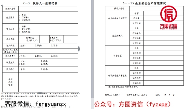 投標(biāo)人一般情況表