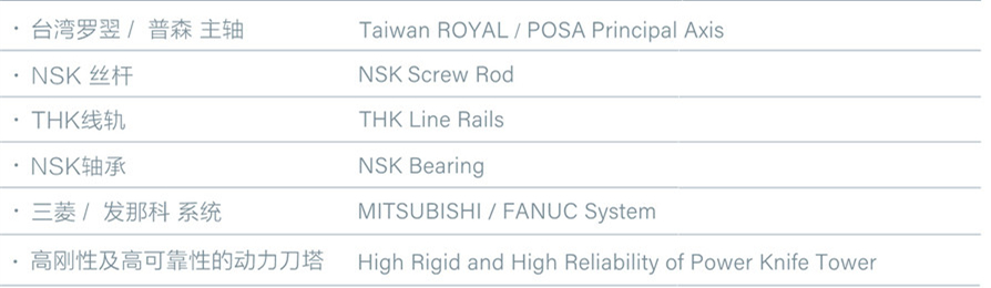 斜式動(dòng)力刀塔數(shù)控車床T52P配置